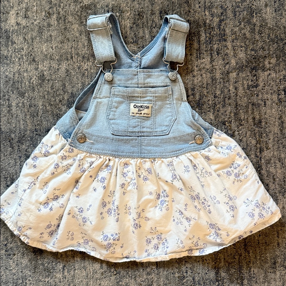 OshKosh B'gosh Blue Denim Floral Jumper